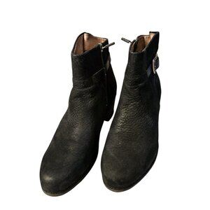 Dansko Black Leather Ankle Boots Buckle Heel Womens EU 38 US 7.5–8